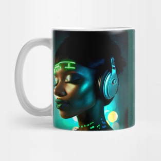 Cyberpunk Music Lover (5) - Beautiful Sci fi Women Mug